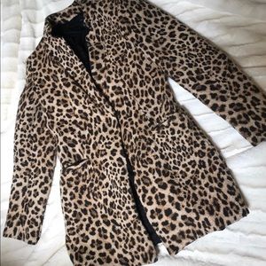 Zara Leopard Light Overcoat Blazer Style